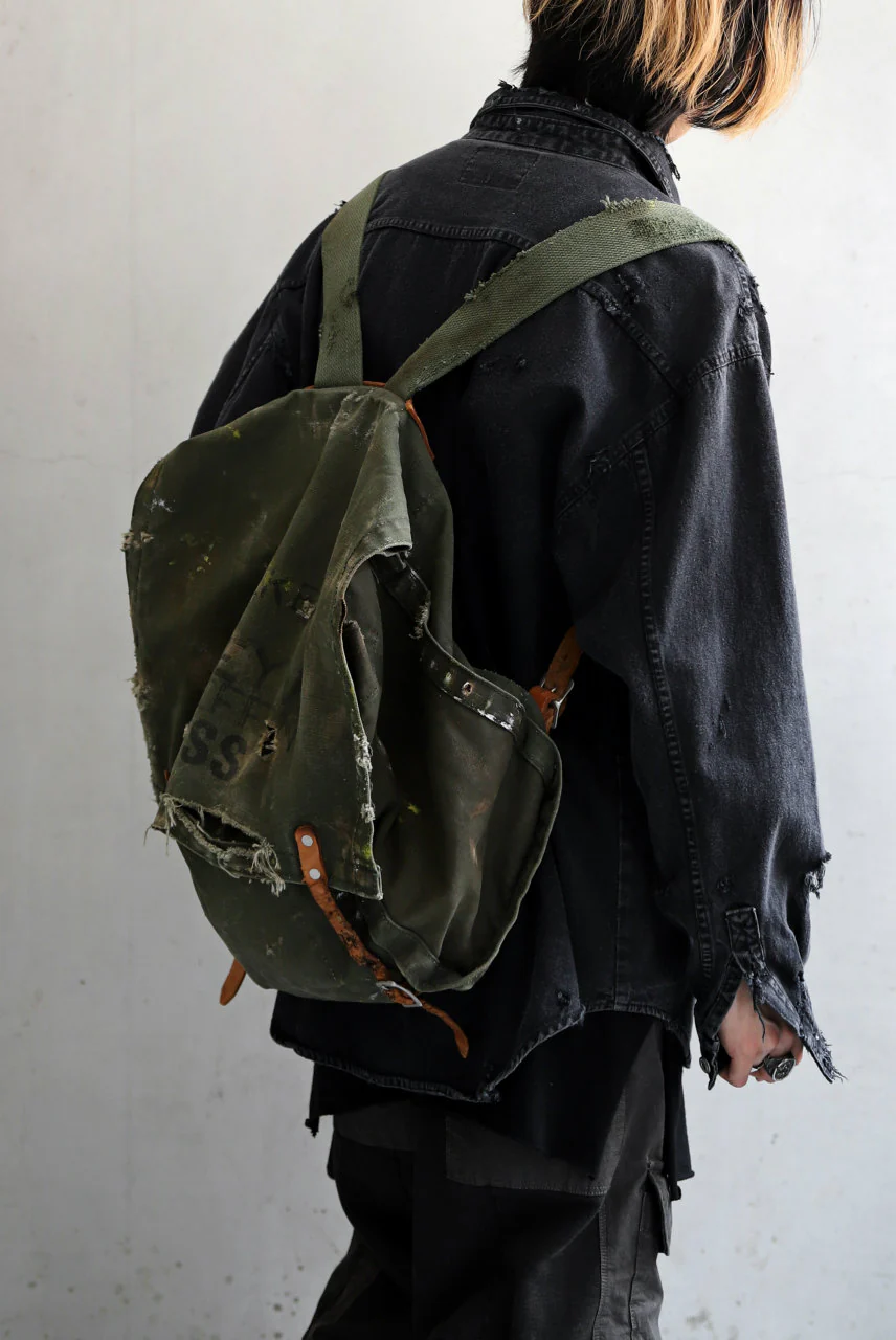 RESURRECTION HANDMADE vintage re-production back pack (KHAKI) - Image 4