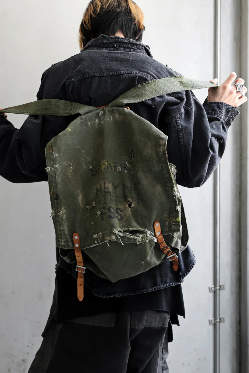 RESURRECTION HANDMADE vintage re-production back pack (KHAKI) - Image 5