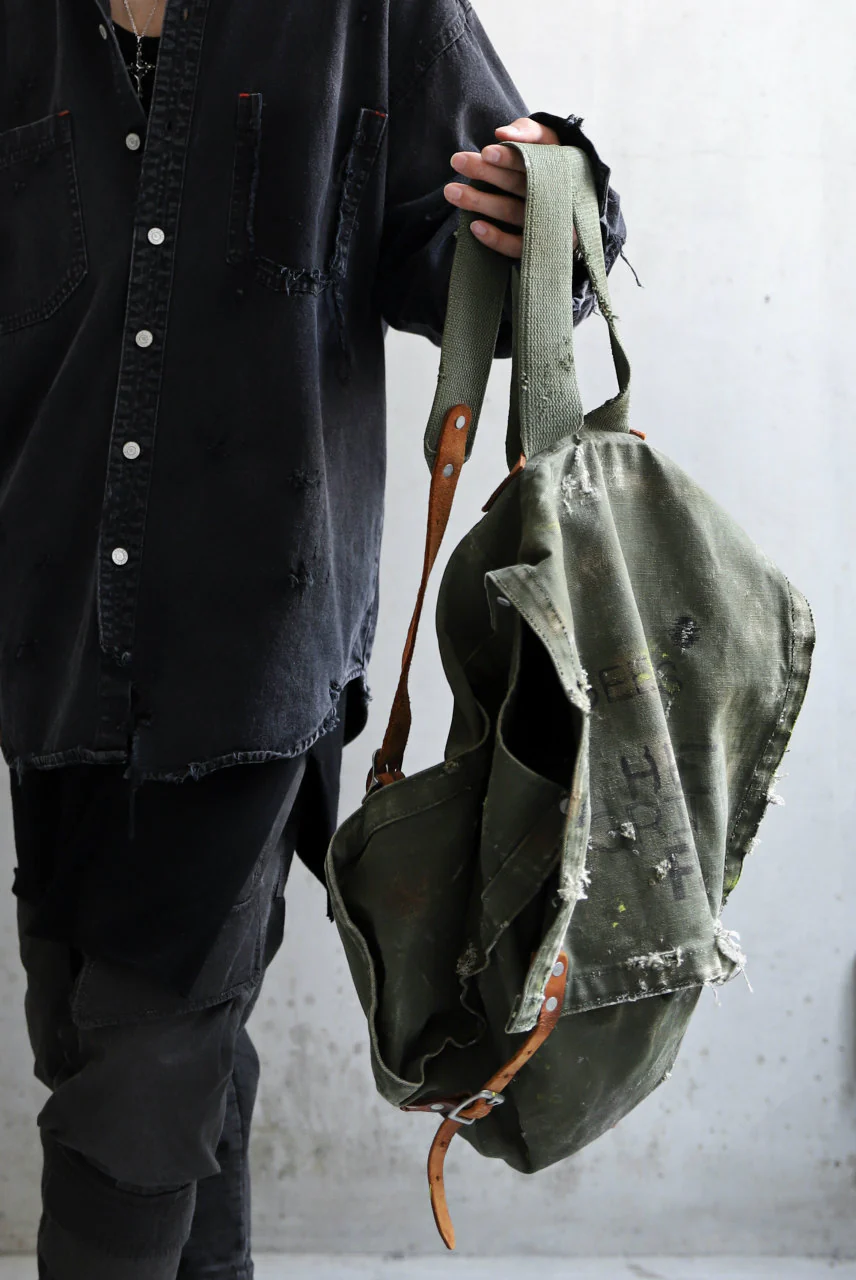 RESURRECTION HANDMADE vintage re-production back pack (KHAKI) - Image 7