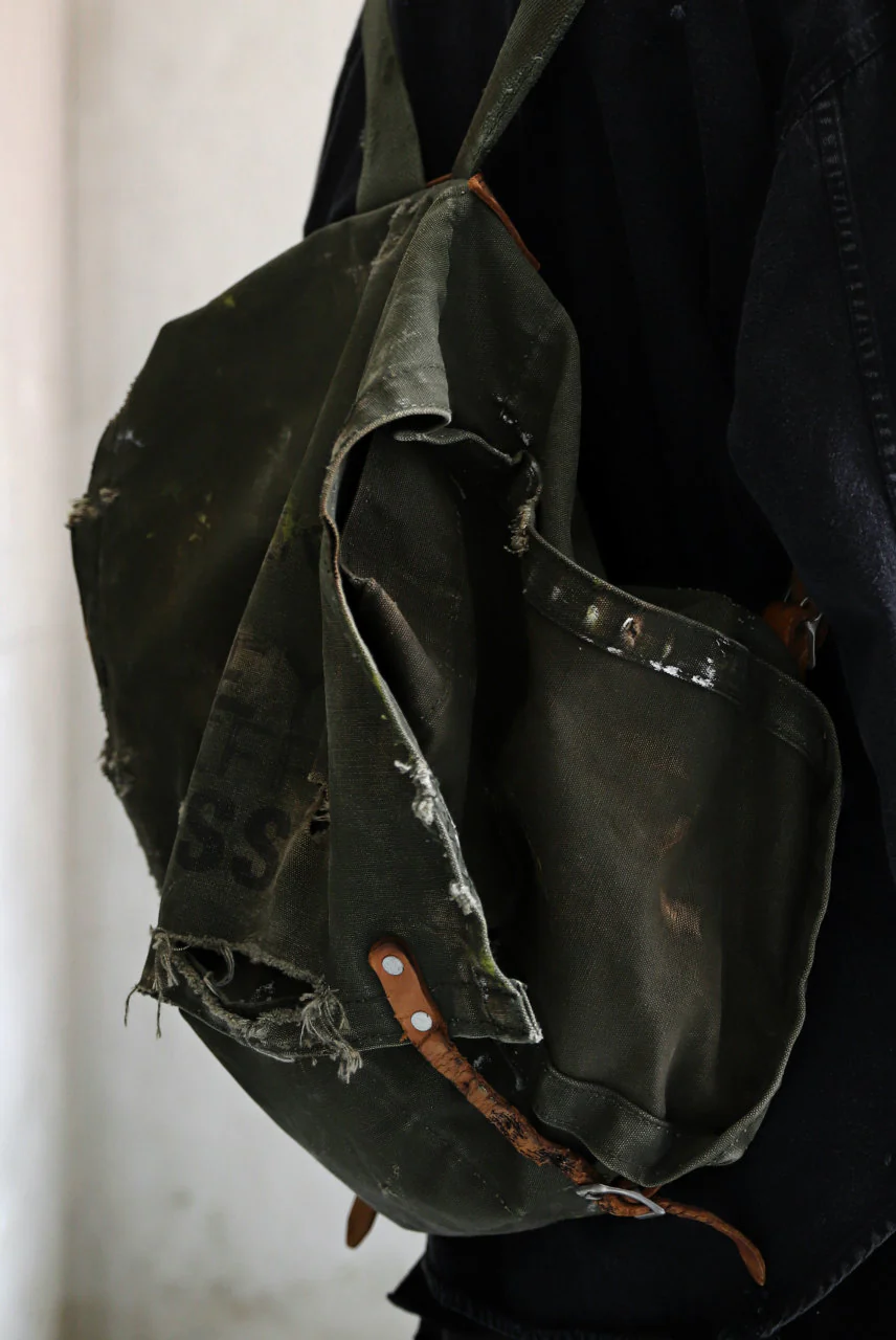 RESURRECTION HANDMADE vintage re-production back pack (KHAKI) - Image 9
