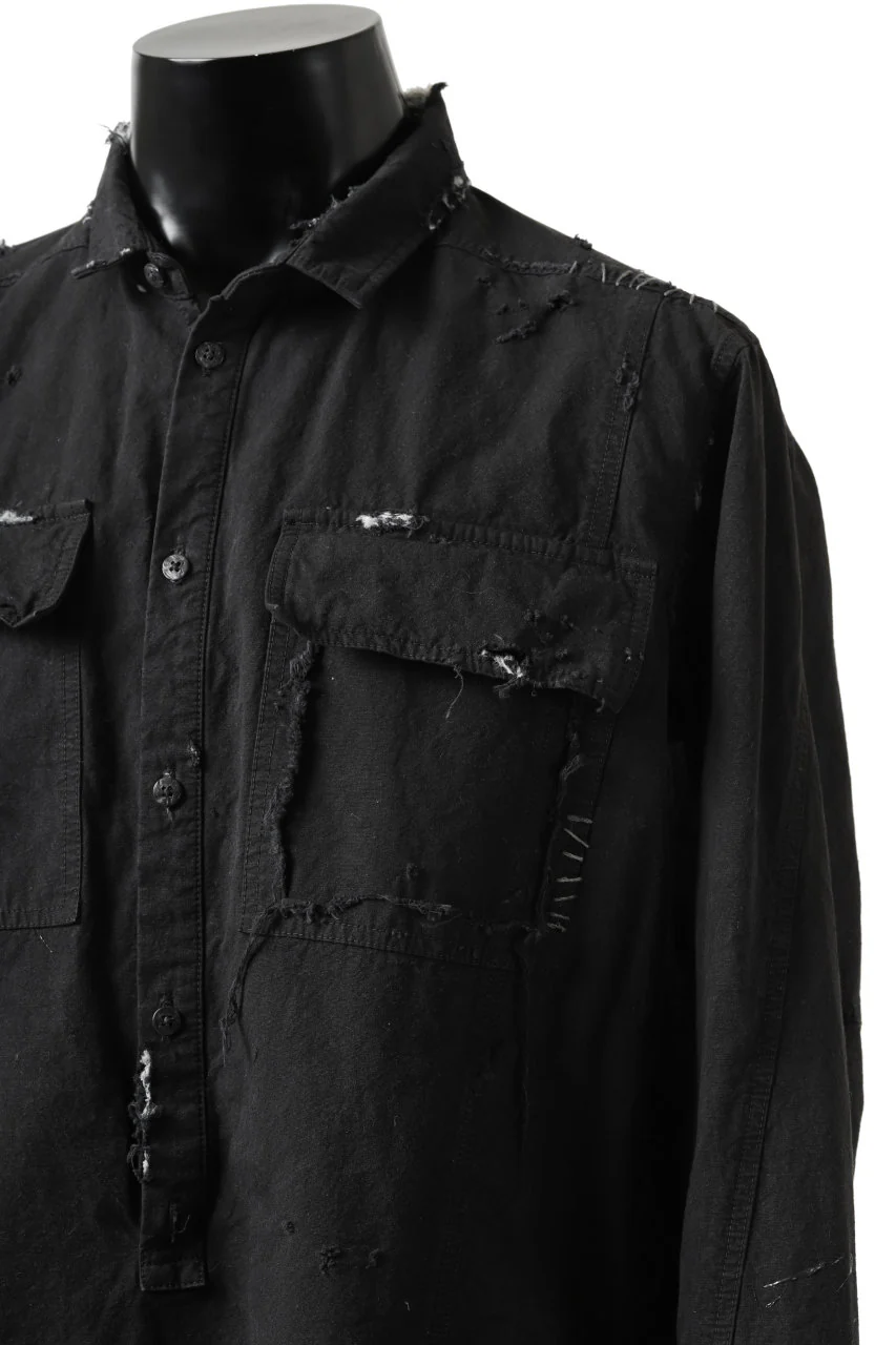 RESURRECTION x LOOM Re-production ARMY SMOCK SHIRT-JACKET (BLACK) - Image 10
