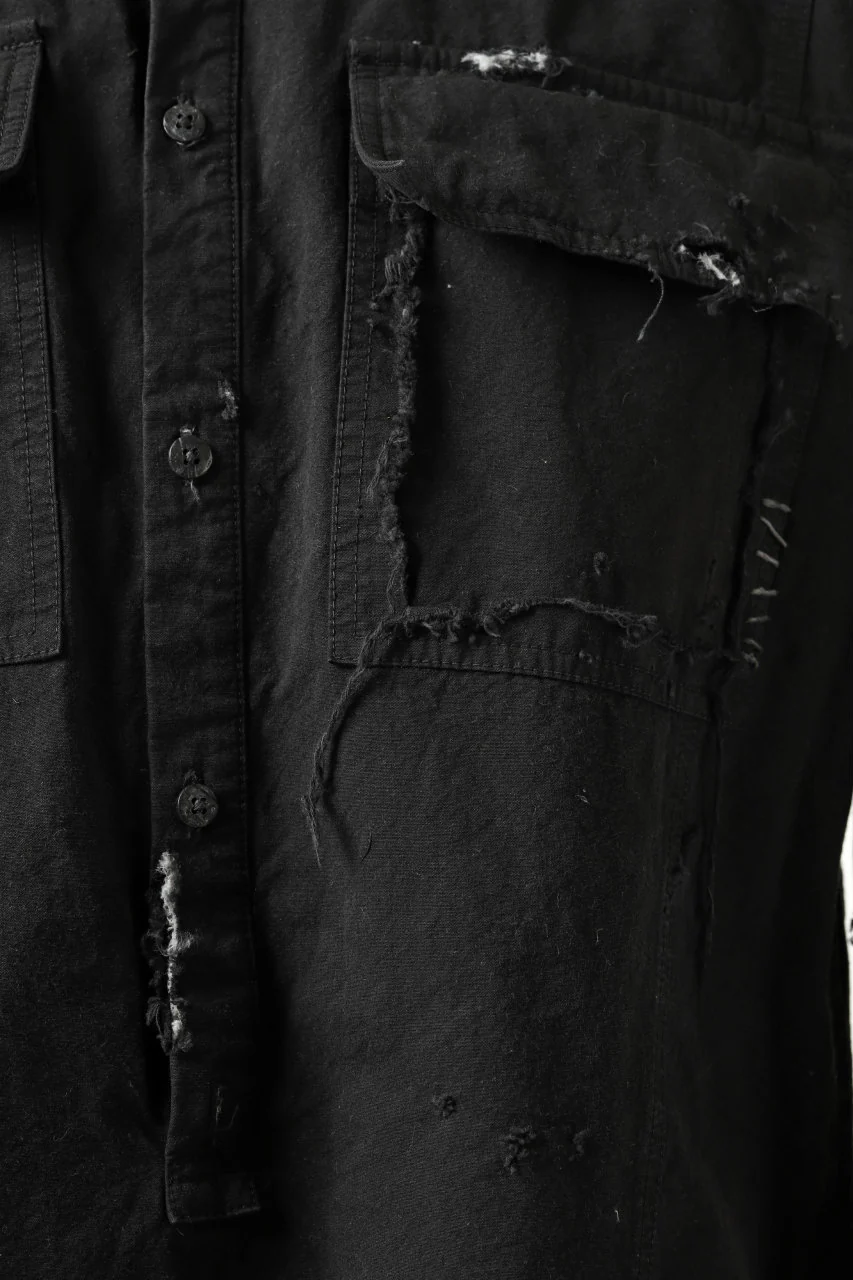 RESURRECTION x LOOM Re-production ARMY SMOCK SHIRT-JACKET (BLACK) - Image 12