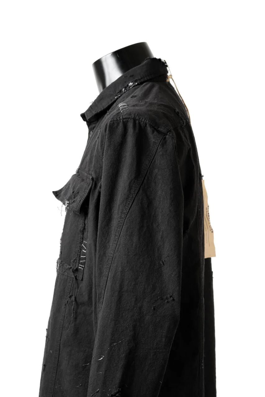 RESURRECTION x LOOM Re-production ARMY SMOCK SHIRT-JACKET (BLACK) - Image 13
