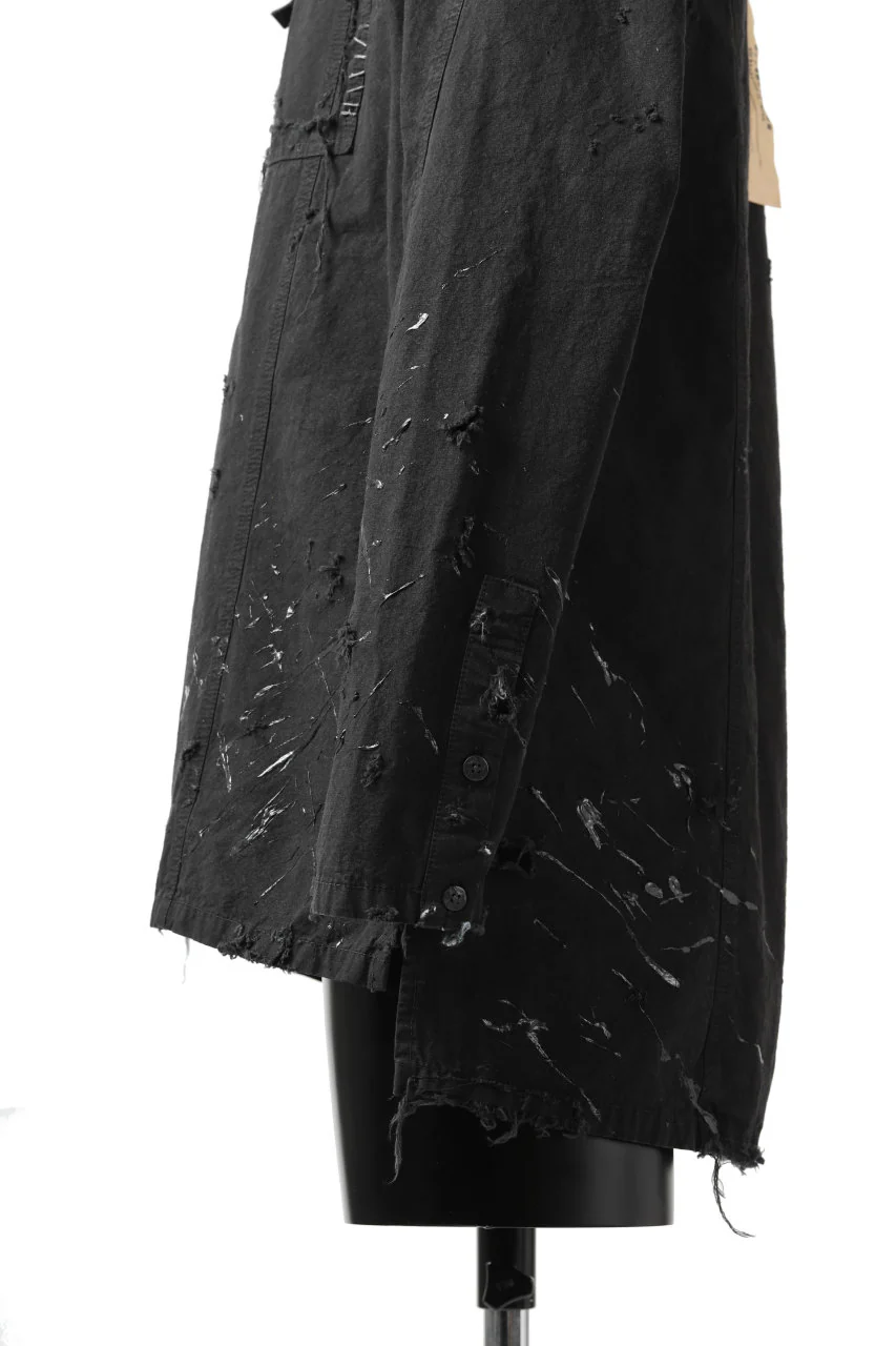 RESURRECTION x LOOM Re-production ARMY SMOCK SHIRT-JACKET (BLACK) - Image 14