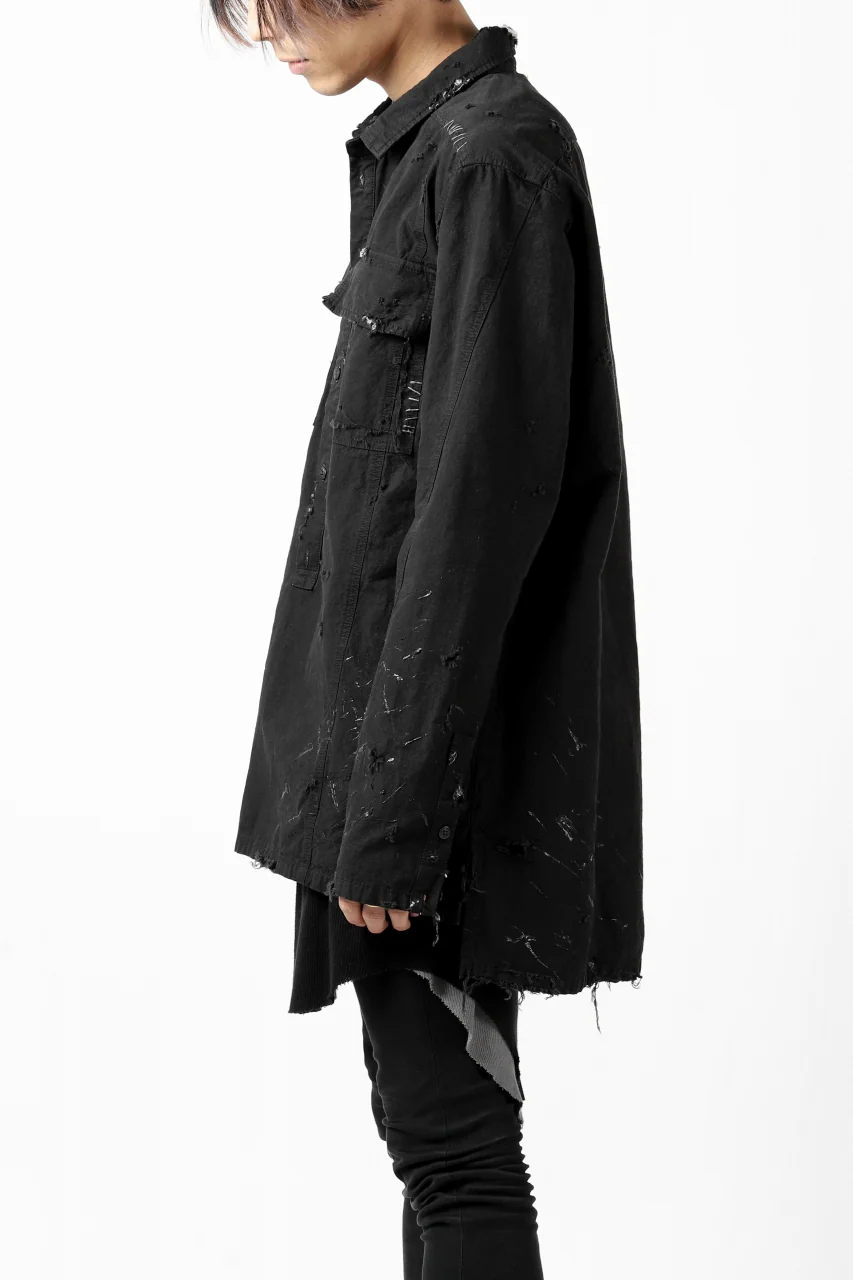 RESURRECTION x LOOM Re-production ARMY SMOCK SHIRT-JACKET (BLACK) - Image 22