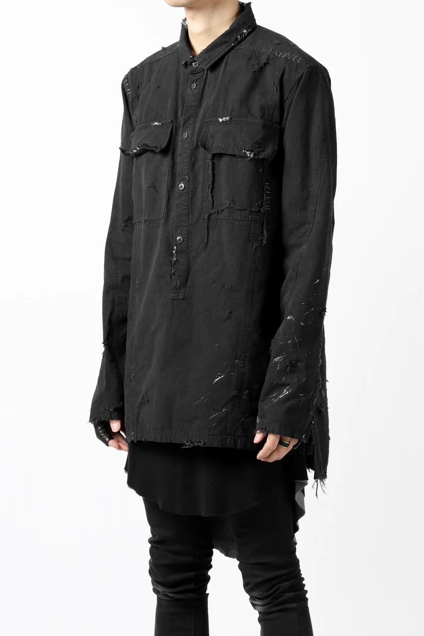RESURRECTION x LOOM Re-production ARMY SMOCK SHIRT-JACKET (BLACK) - Image 25