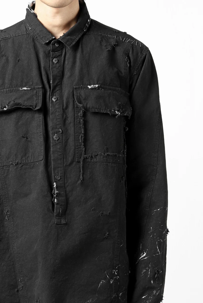 RESURRECTION x LOOM Re-production ARMY SMOCK SHIRT-JACKET (BLACK) - Image 27