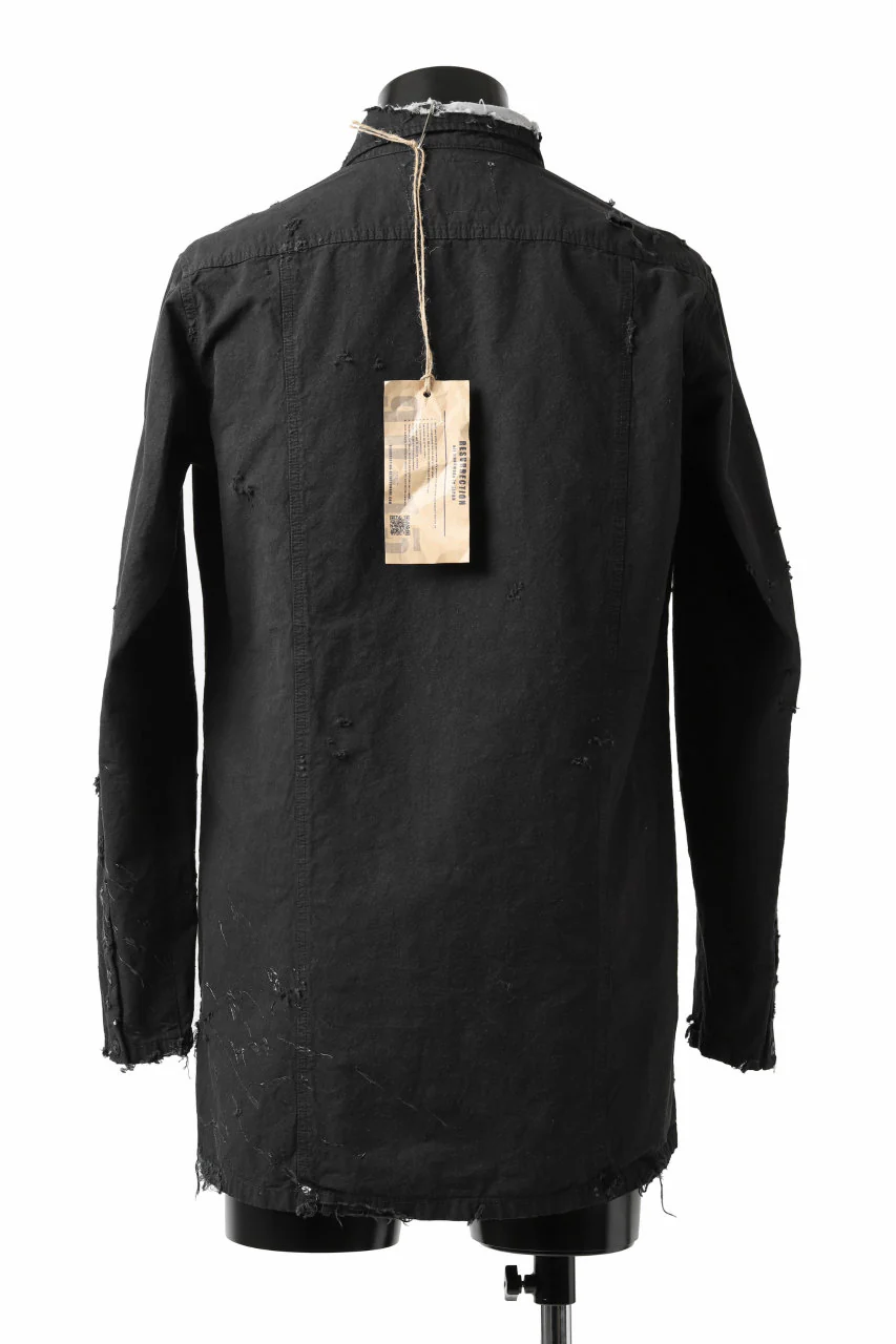 RESURRECTION x LOOM Re-production ARMY SMOCK SHIRT-JACKET (BLACK) - Image 3