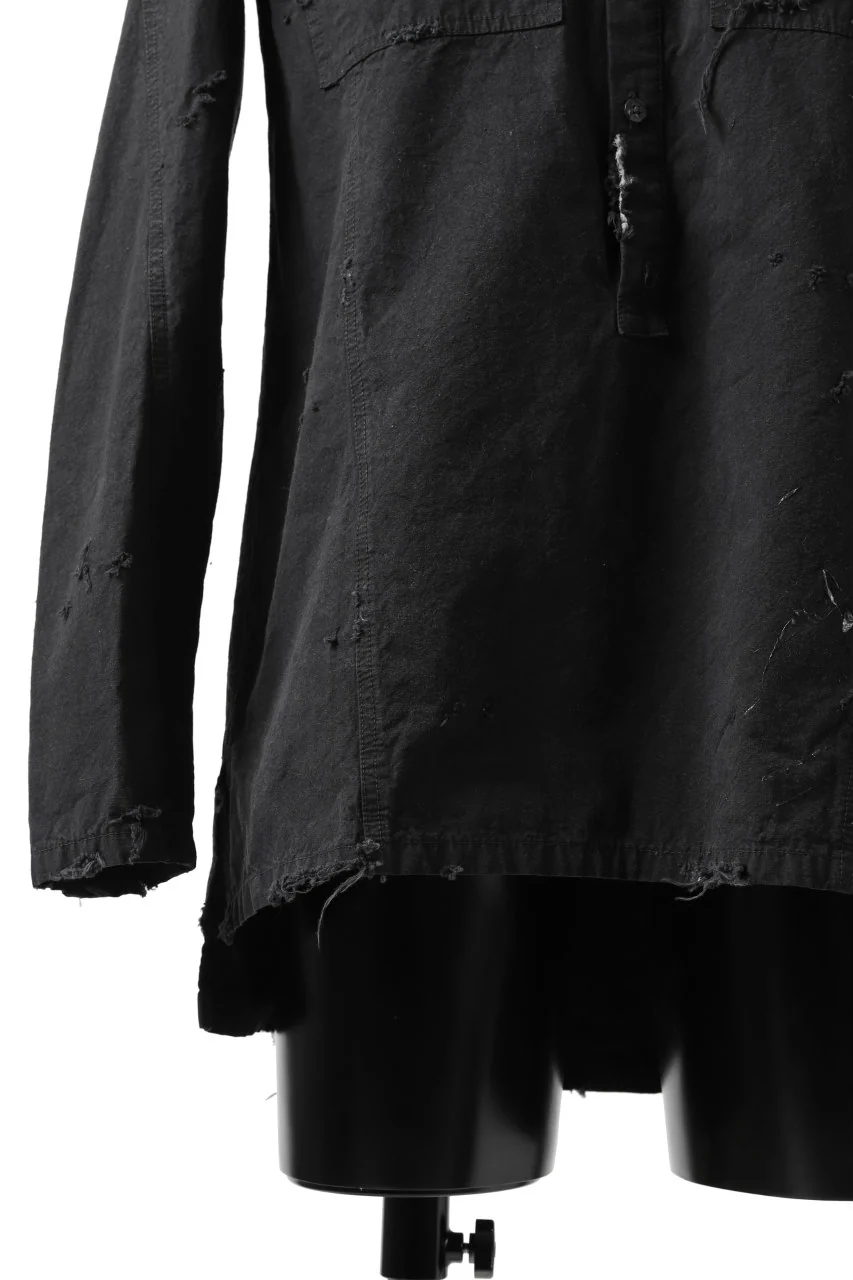 RESURRECTION x LOOM Re-production ARMY SMOCK SHIRT-JACKET (BLACK) - Image 5