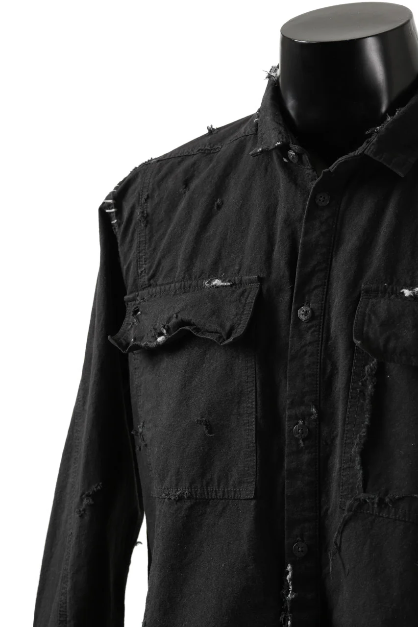 RESURRECTION x LOOM Re-production ARMY SMOCK SHIRT-JACKET (BLACK) - Image 9