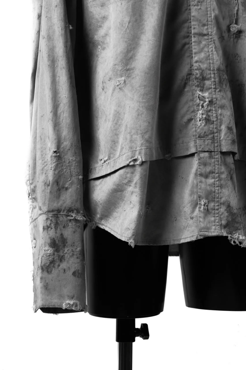 RESURRECTION x LOOM Re-production DYEING OVERFIT SHIRT (GRAY) - Image 10