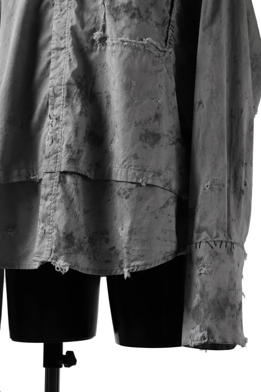 RESURRECTION x LOOM Re-production DYEING OVERFIT SHIRT (GRAY) - Image 11