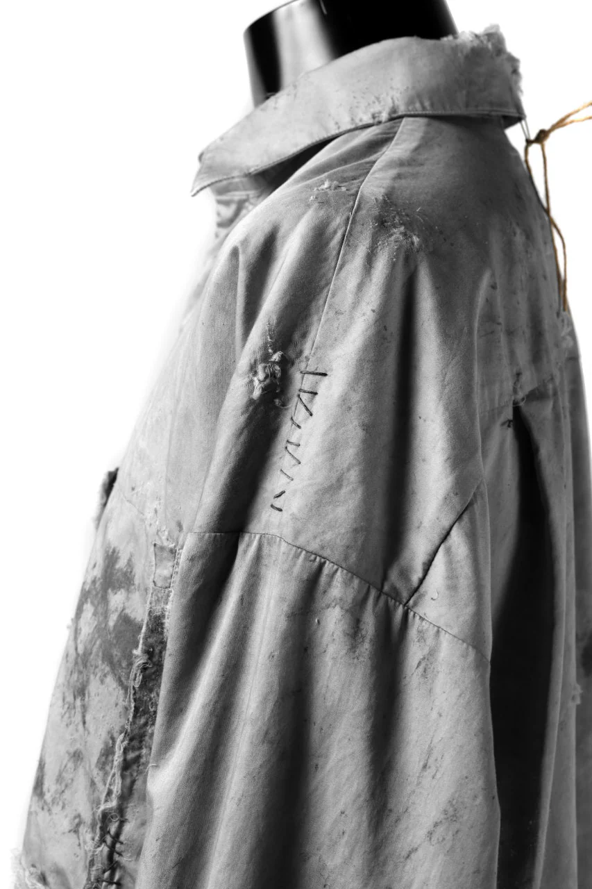RESURRECTION x LOOM Re-production DYEING OVERFIT SHIRT (GRAY) - Image 12