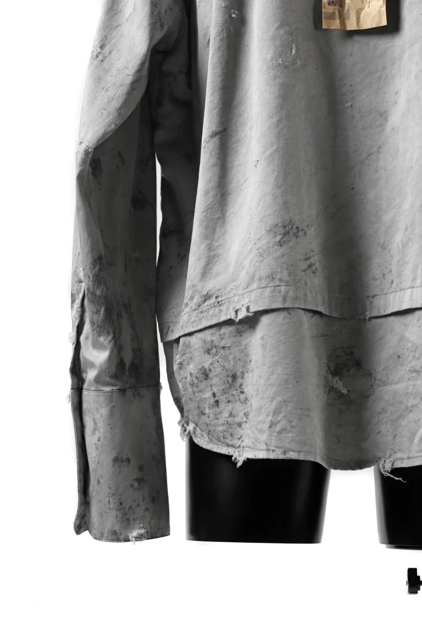 RESURRECTION x LOOM Re-production DYEING OVERFIT SHIRT (GRAY) - Image 14