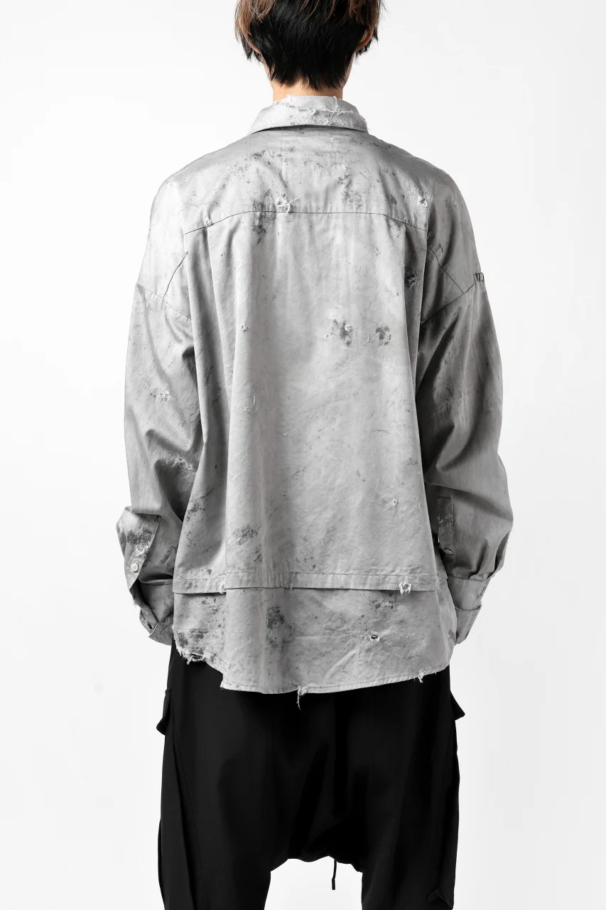 RESURRECTION x LOOM Re-production DYEING OVERFIT SHIRT (GRAY) - Image 18