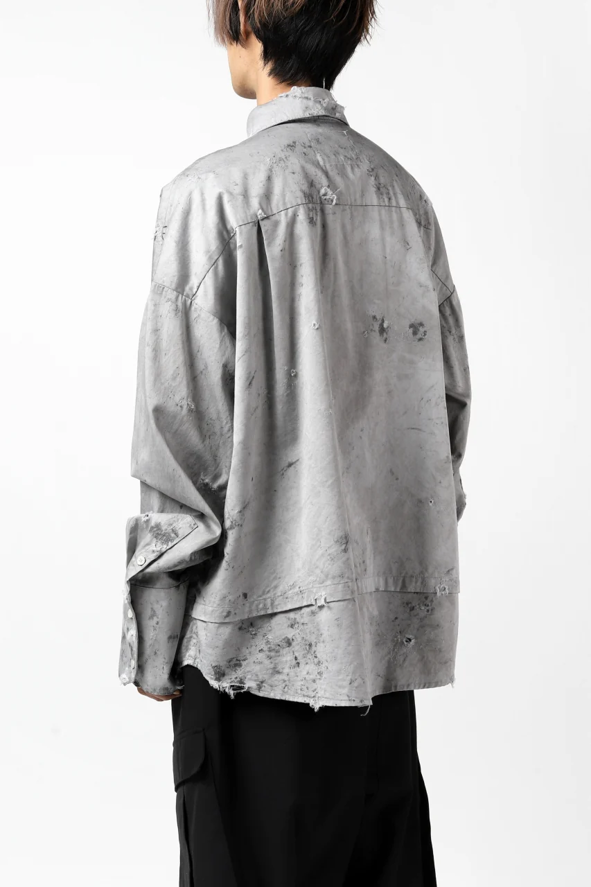RESURRECTION x LOOM Re-production DYEING OVERFIT SHIRT (GRAY) - Image 20