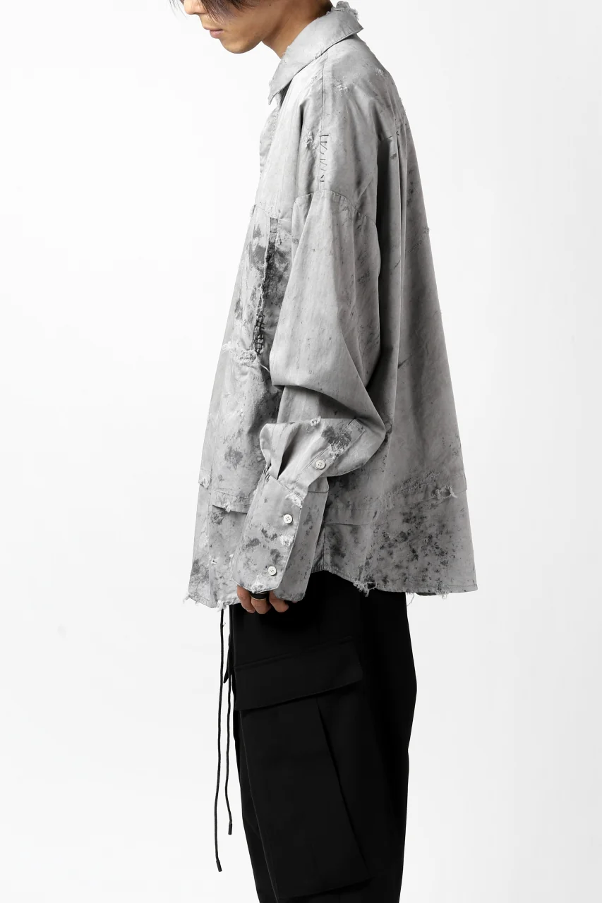 RESURRECTION x LOOM Re-production DYEING OVERFIT SHIRT (GRAY) - Image 21