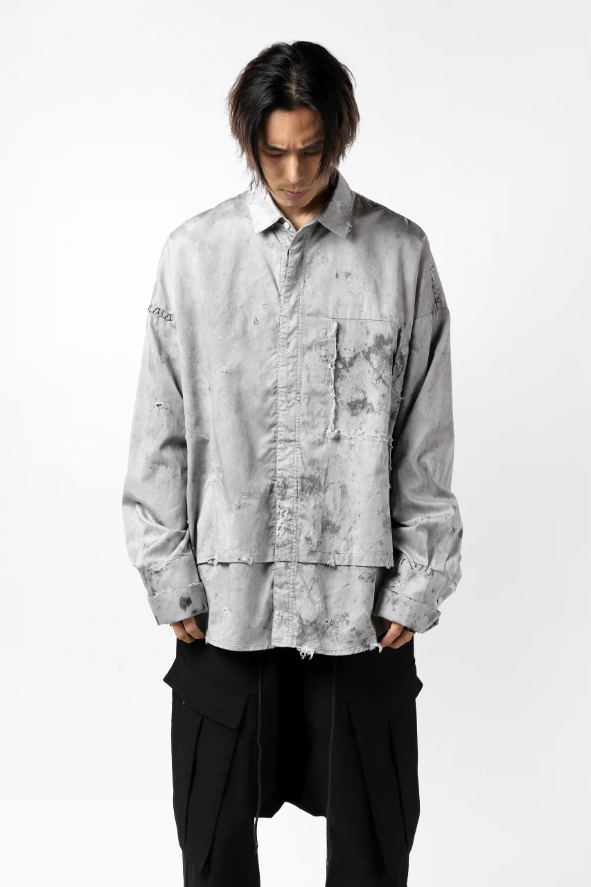 RESURRECTION x LOOM Re-production DYEING OVERFIT SHIRT (GRAY) - Image 24