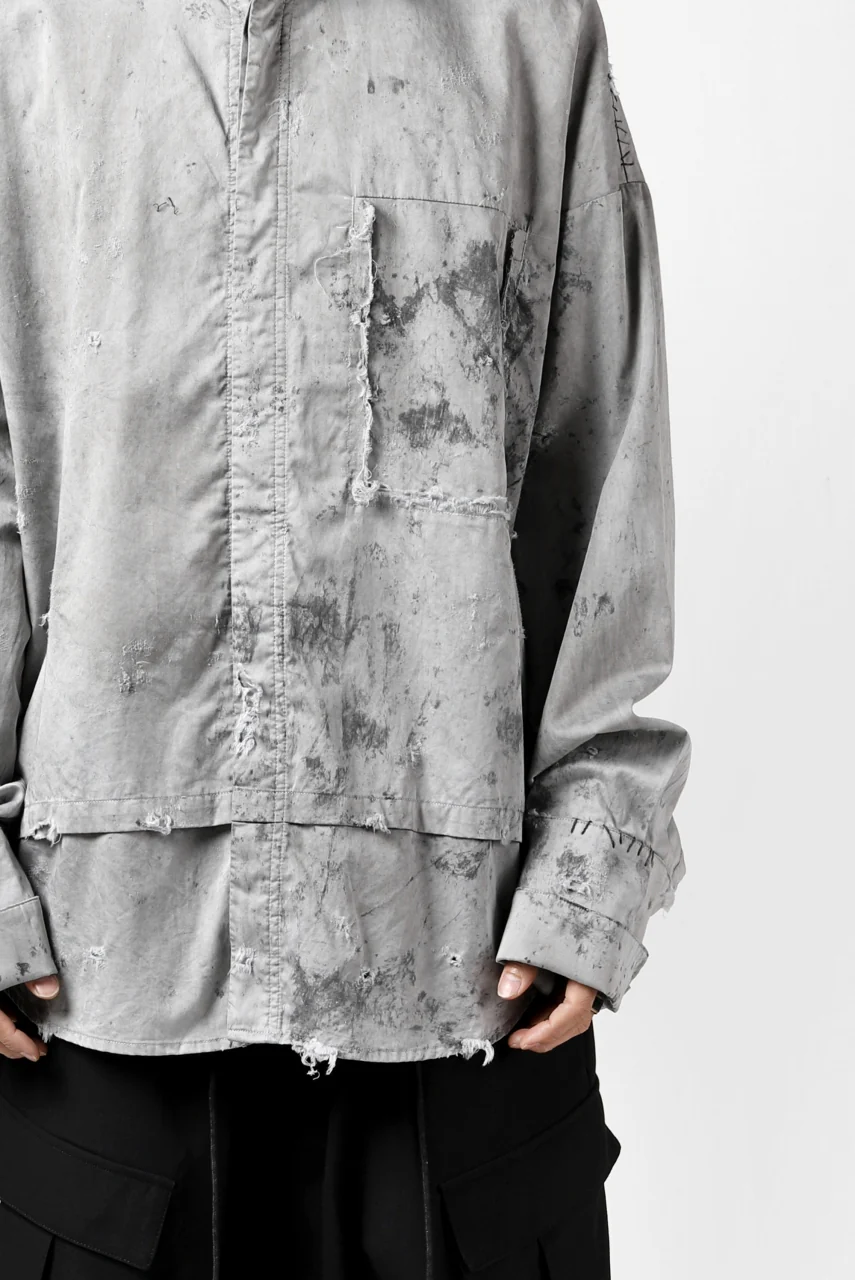 RESURRECTION x LOOM Re-production DYEING OVERFIT SHIRT (GRAY) - Image 27