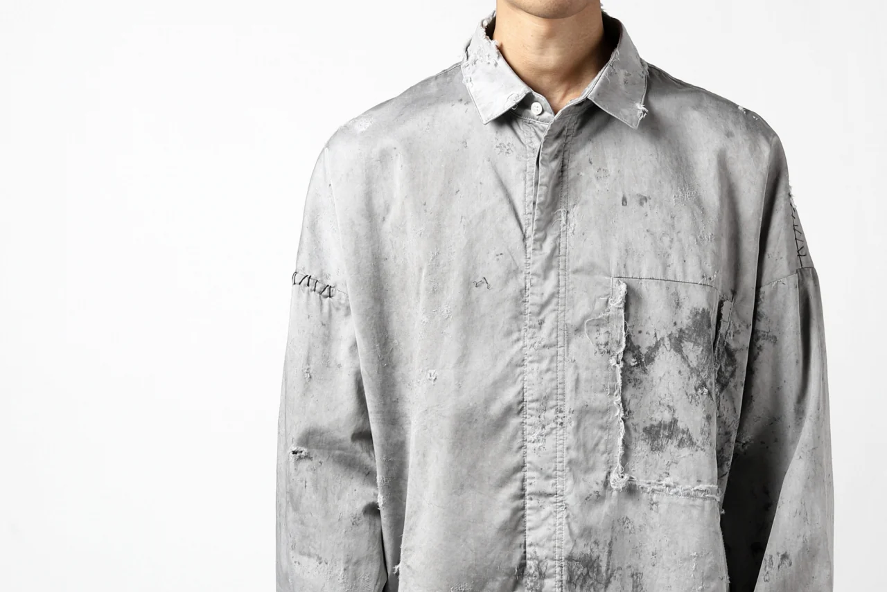 RESURRECTION x LOOM Re-production DYEING OVERFIT SHIRT (GRAY) - Image 29