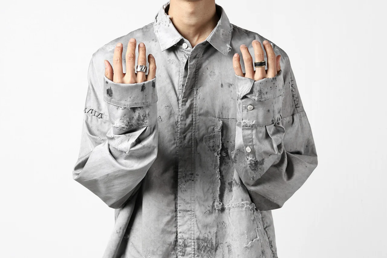 RESURRECTION x LOOM Re-production DYEING OVERFIT SHIRT (GRAY) - Image 30