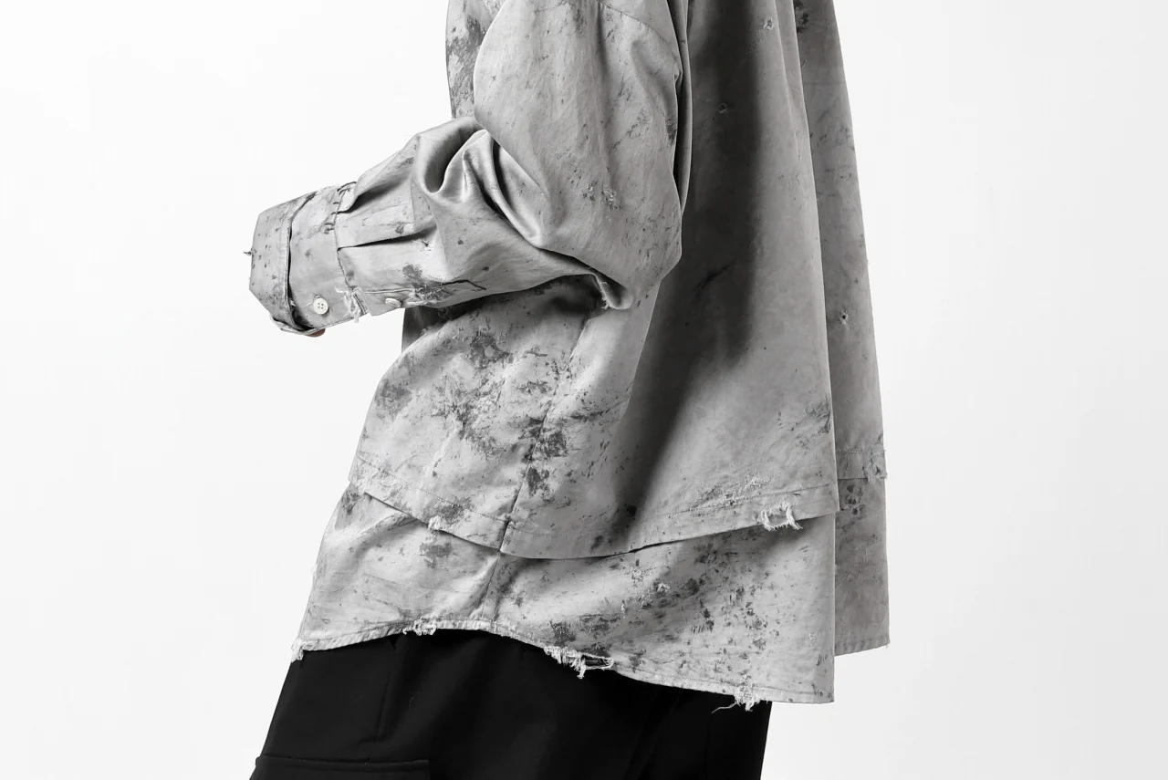 RESURRECTION x LOOM Re-production DYEING OVERFIT SHIRT (GRAY) - Image 32