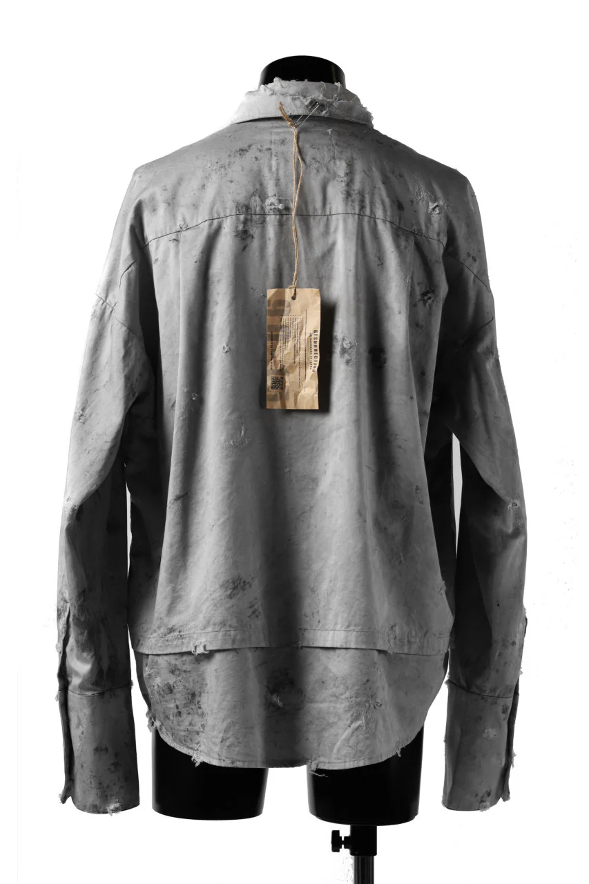 RESURRECTION x LOOM Re-production DYEING OVERFIT SHIRT (GRAY) - Image 4