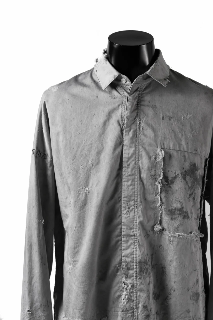 RESURRECTION x LOOM Re-production DYEING OVERFIT SHIRT (GRAY) - Image 5