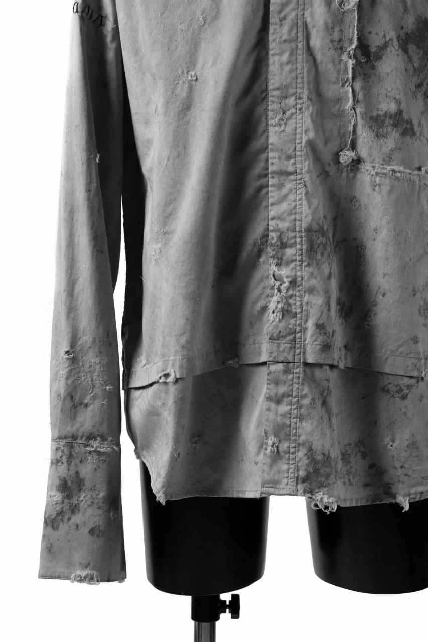 RESURRECTION x LOOM Re-production DYEING OVERFIT SHIRT (GRAY) - Image 6