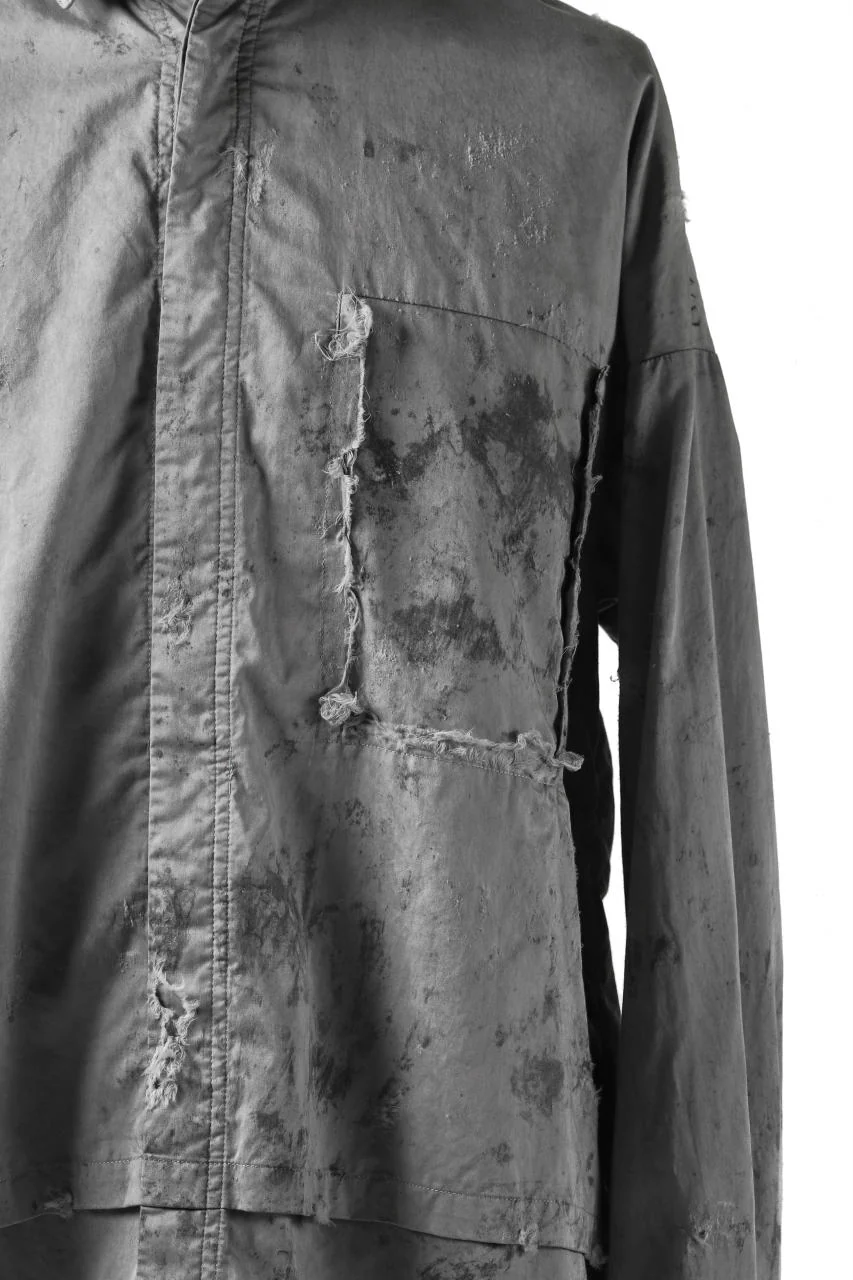 RESURRECTION x LOOM Re-production DYEING OVERFIT SHIRT (GRAY) - Image 7