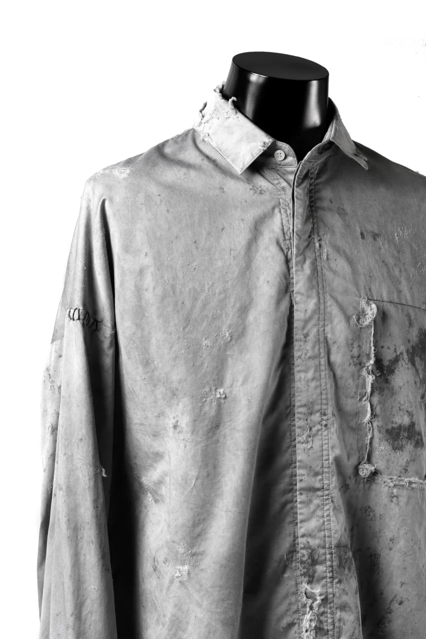 RESURRECTION x LOOM Re-production DYEING OVERFIT SHIRT (GRAY) - Image 9