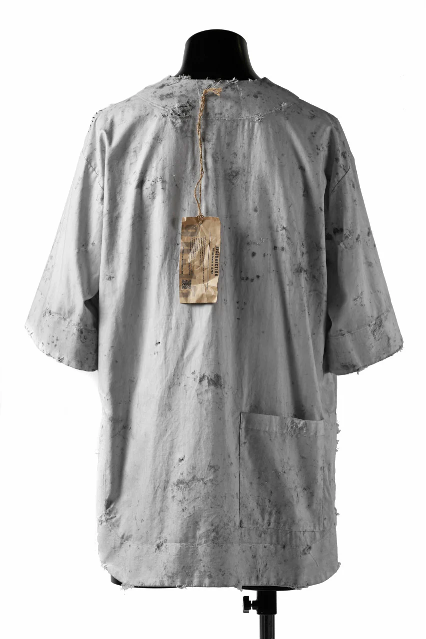 RESURRECTION x LOOM Re-production DYEING TUNICA TOPS (LIGHT GRAY) - Image 3