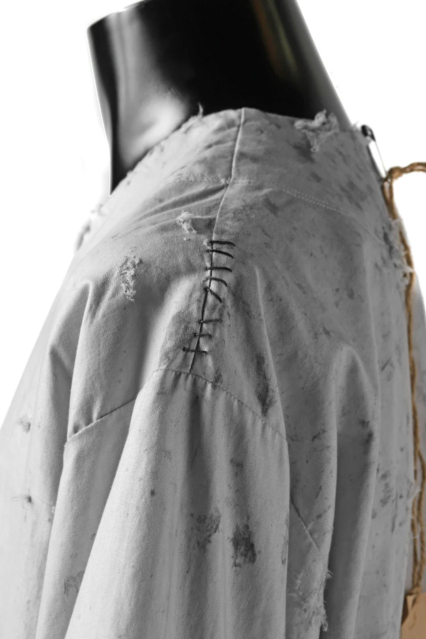RESURRECTION x LOOM Re-production DYEING TUNICA TOPS (LIGHT GRAY) - Image 8