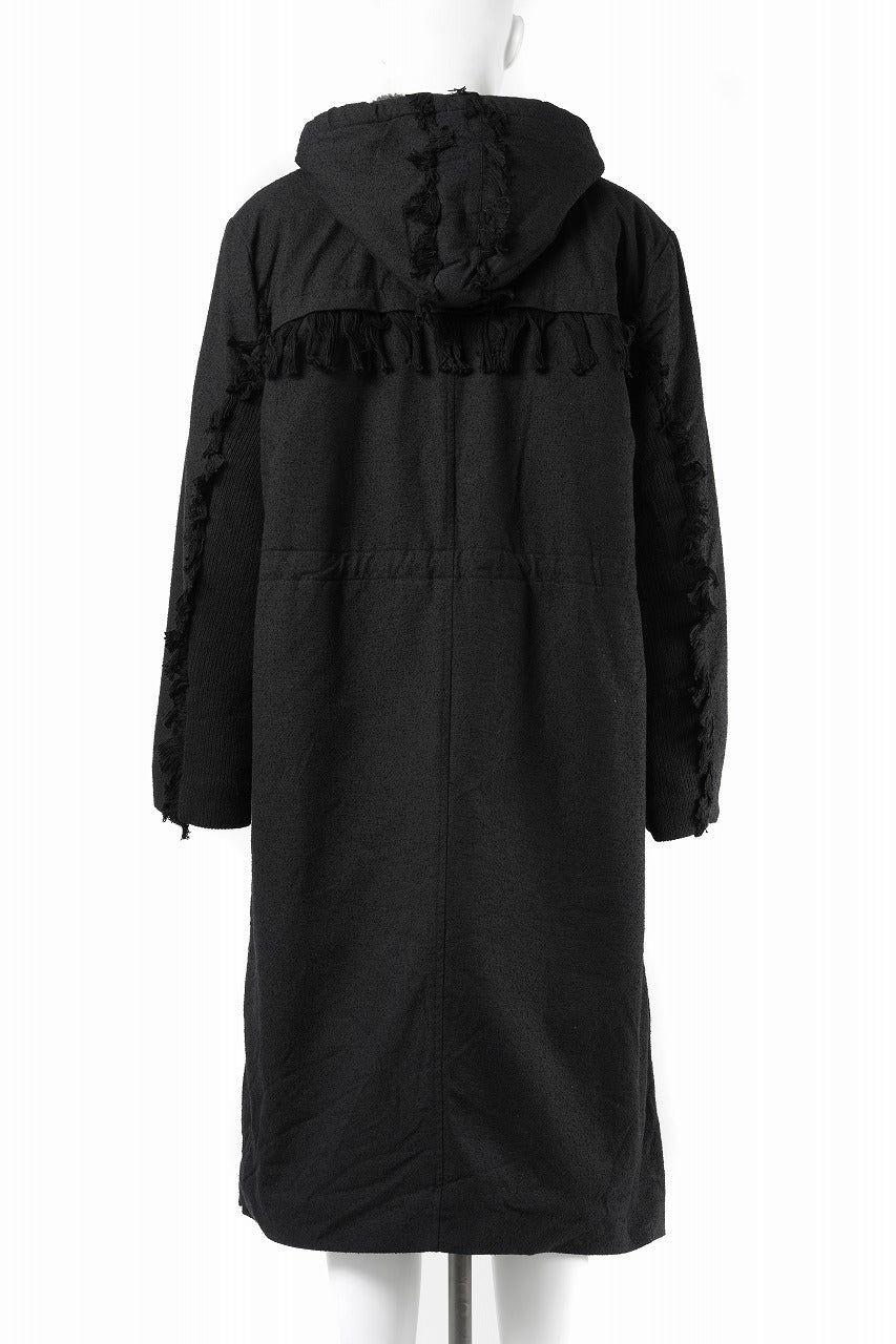 【SAMPLE SALE】A.F ARTEFACT BOA LINER HOODIE LONG COAT (BLACK) - Image 3