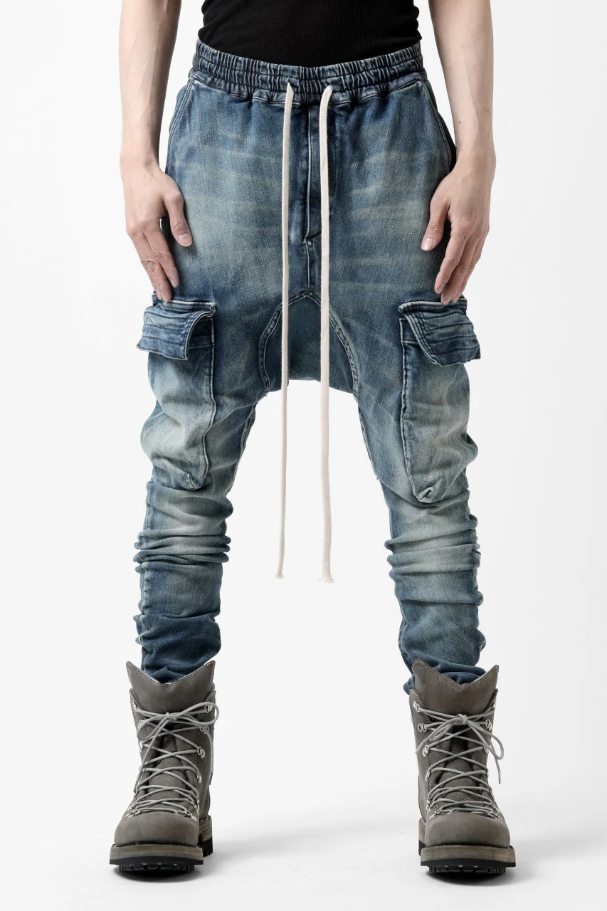 【SAMPLE SALE】A.F ARTEFACT CARGO SARROUEL SKINNY PANTS / FADED AGEING DENIM (INDIGO) - Image 12