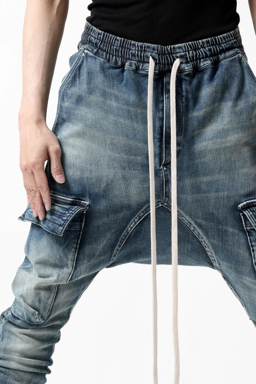 【SAMPLE SALE】A.F ARTEFACT CARGO SARROUEL SKINNY PANTS / FADED AGEING DENIM (INDIGO) - Image 17