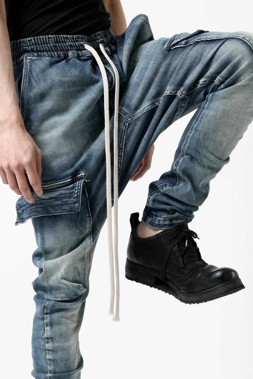 【SAMPLE SALE】A.F ARTEFACT CARGO SARROUEL SKINNY PANTS / FADED AGEING DENIM (INDIGO) - Image 18