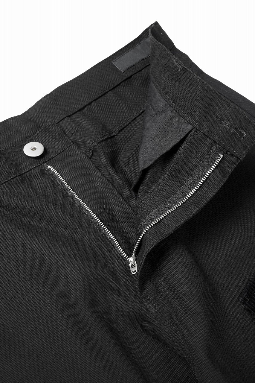 【SAMPLE SALE】A.F ARTEFACT DOUBLE KNEE PAINTER PANTS / COMBI FABRICS (BLACK) - Image 4
