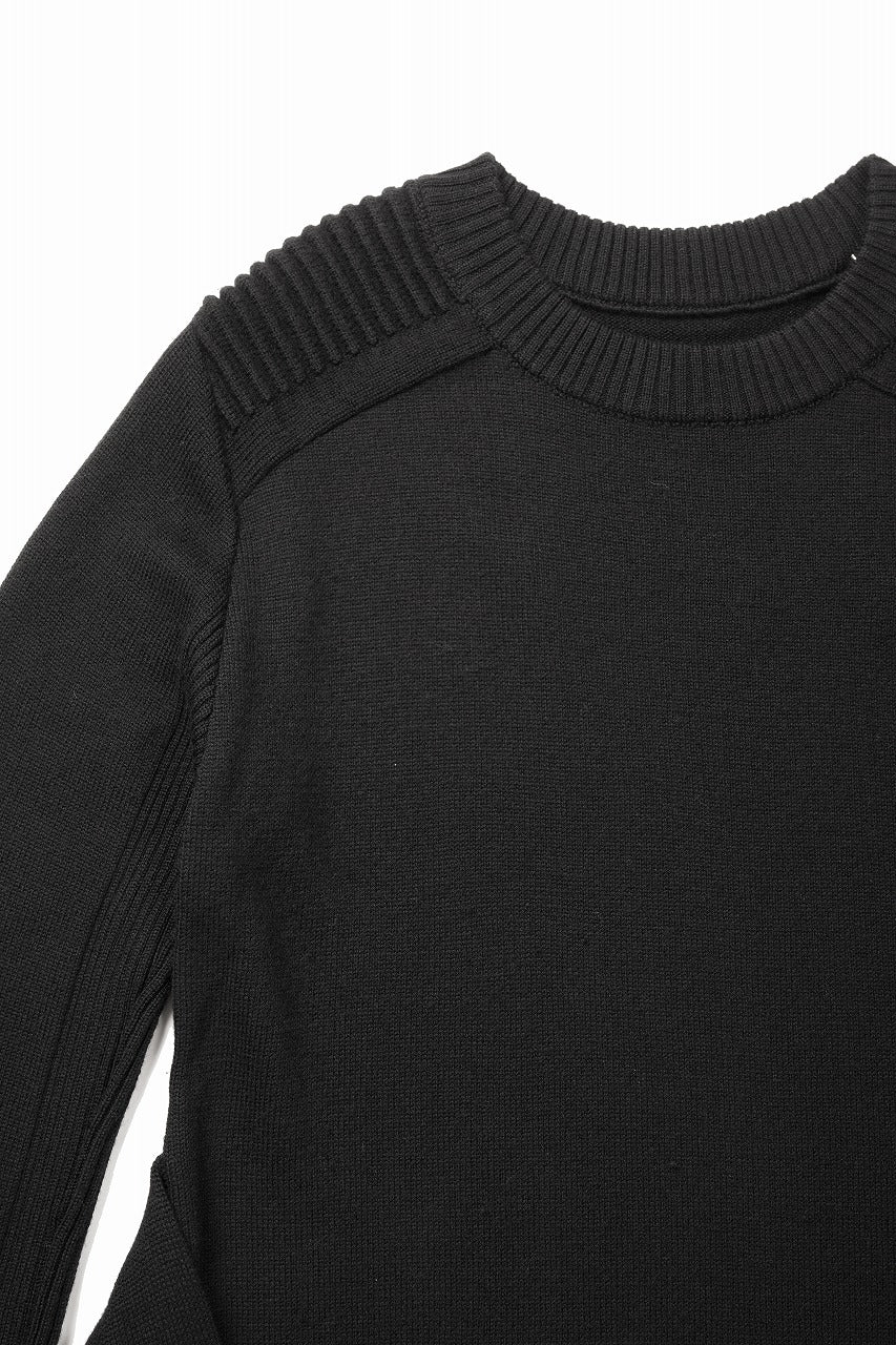 【SAMPLE SALE】A.F ARTEFACT KNIT LONG ONE PIECE with WAIST TIE SLEEVE  / SOFT WOOL (BLACK) - Image 4