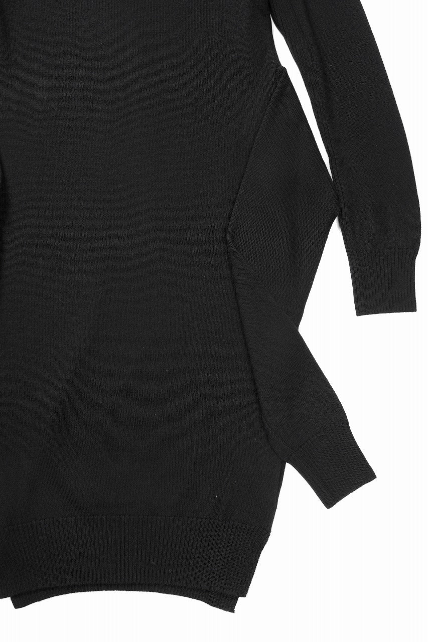 【SAMPLE SALE】A.F ARTEFACT KNIT LONG ONE PIECE with WAIST TIE SLEEVE  / SOFT WOOL (BLACK) - Image 5