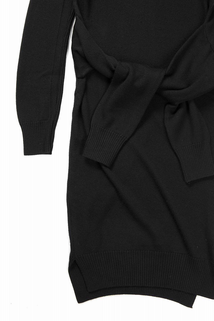 【SAMPLE SALE】A.F ARTEFACT KNIT LONG ONE PIECE with WAIST TIE SLEEVE  / SOFT WOOL (BLACK) - Image 6