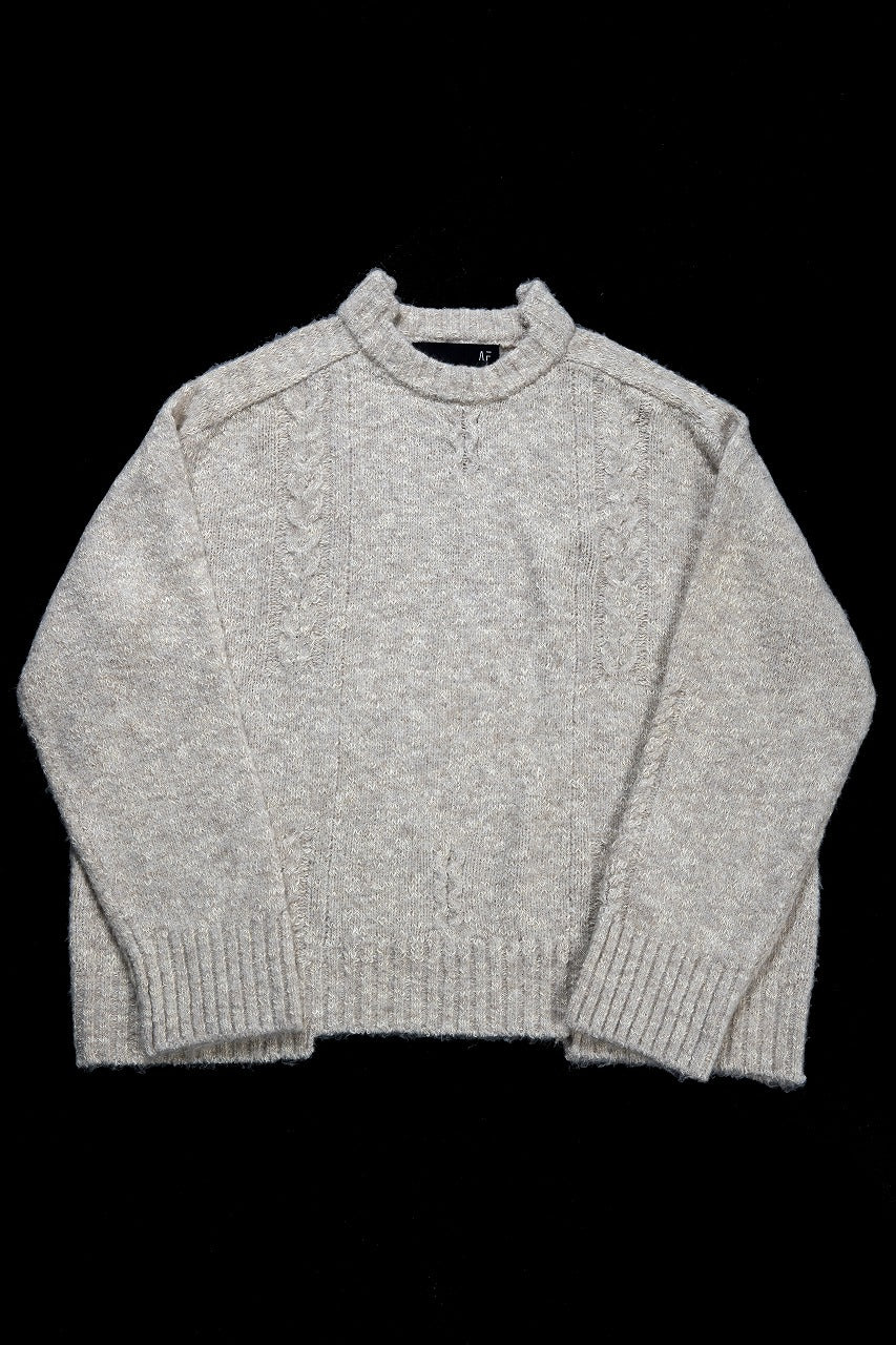 【SAMPLE SALE】A.F ARTEFACT KNIT SWEATER / MELANGE WOOL (IVORY)