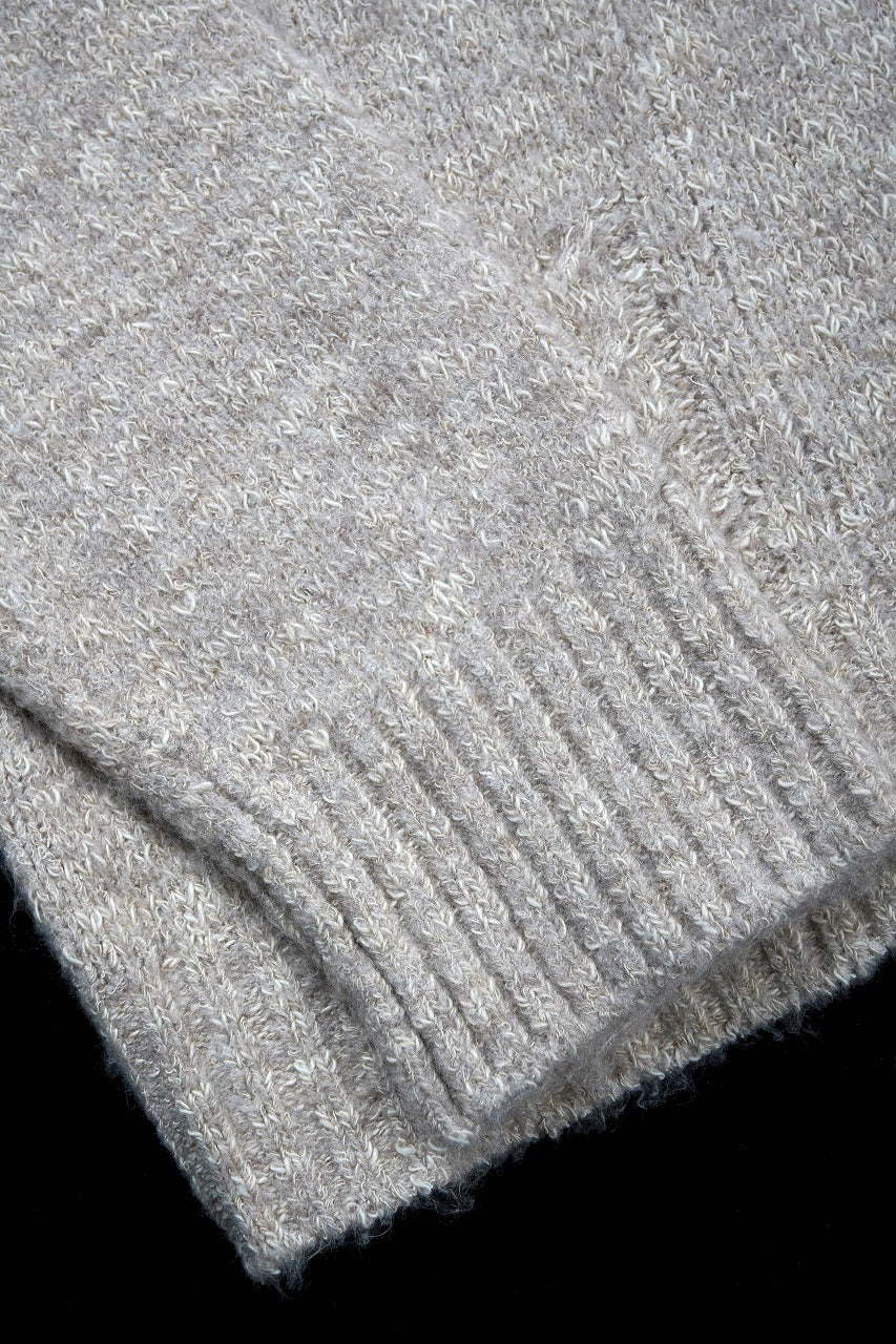 【SAMPLE SALE】A.F ARTEFACT KNIT SWEATER / MELANGE WOOL (IVORY) - Image 6