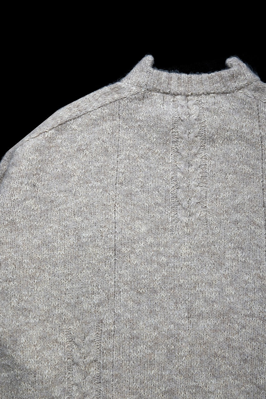 【SAMPLE SALE】A.F ARTEFACT KNIT SWEATER / MELANGE WOOL (IVORY) - Image 7
