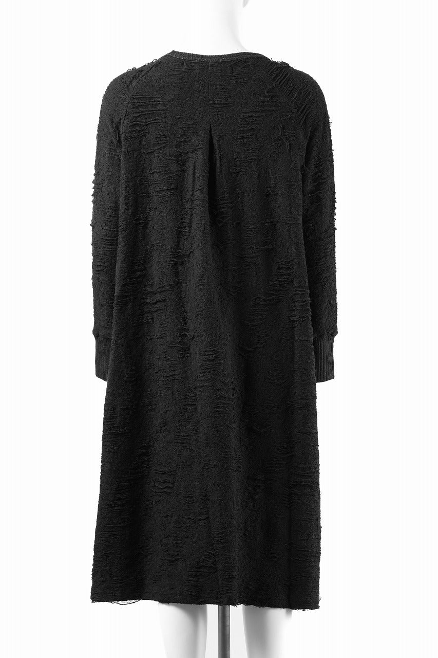 【SAMPLE SALE】A.F ARTEFACT OVER SIZED PLEATS ONE PIECE / DAMAGE PILE & PLATING KNIT JERSEY (BLACK) - Image 3