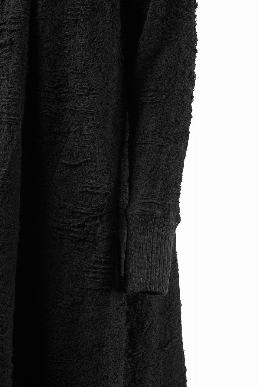 【SAMPLE SALE】A.F ARTEFACT OVER SIZED PLEATS ONE PIECE / DAMAGE PILE & PLATING KNIT JERSEY (BLACK) - Image 5