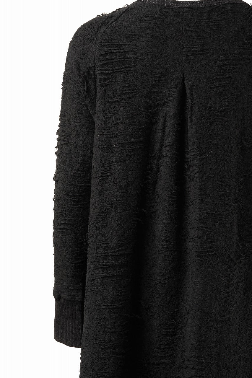 【SAMPLE SALE】A.F ARTEFACT OVER SIZED PLEATS ONE PIECE / DAMAGE PILE & PLATING KNIT JERSEY (BLACK) - Image 7
