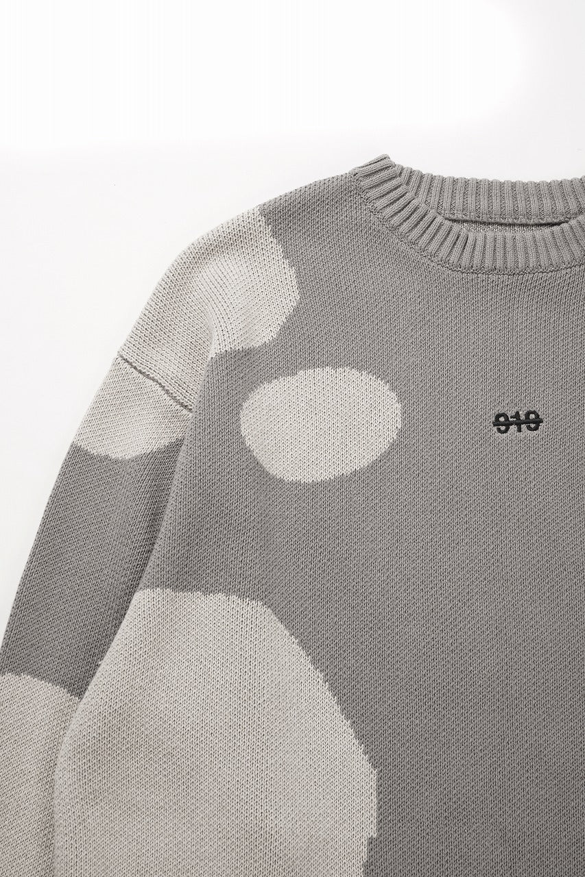 【SAMPLE SALE】A.F ARTEFACT POLKA PATTERN KNIT TOPS (GREIGE x BEIGE) - Image 3