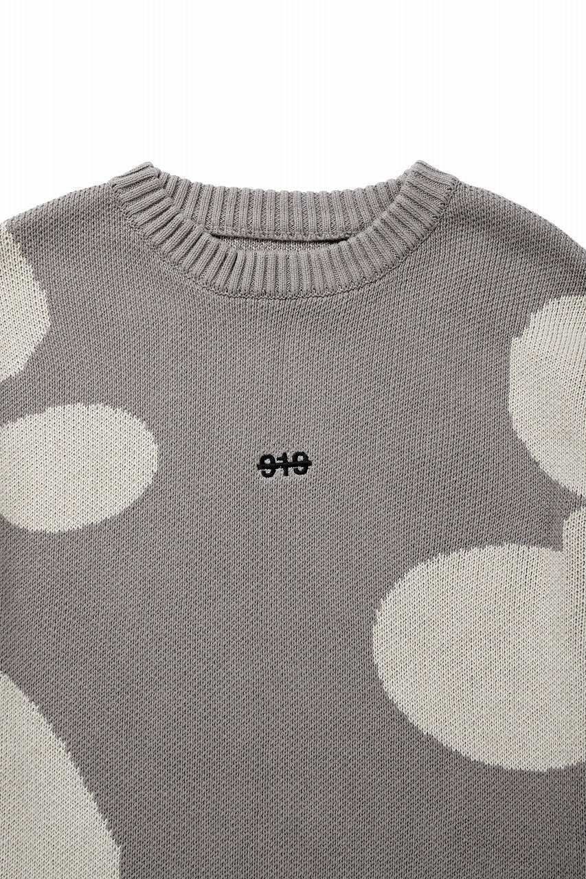 【SAMPLE SALE】A.F ARTEFACT POLKA PATTERN KNIT TOPS (GREIGE x BEIGE) - Image 4
