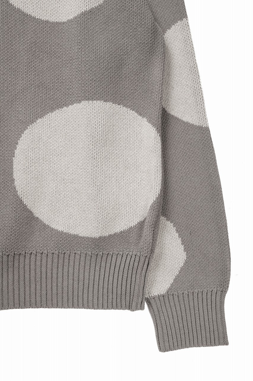 【SAMPLE SALE】A.F ARTEFACT POLKA PATTERN KNIT TOPS (GREIGE x BEIGE) - Image 5